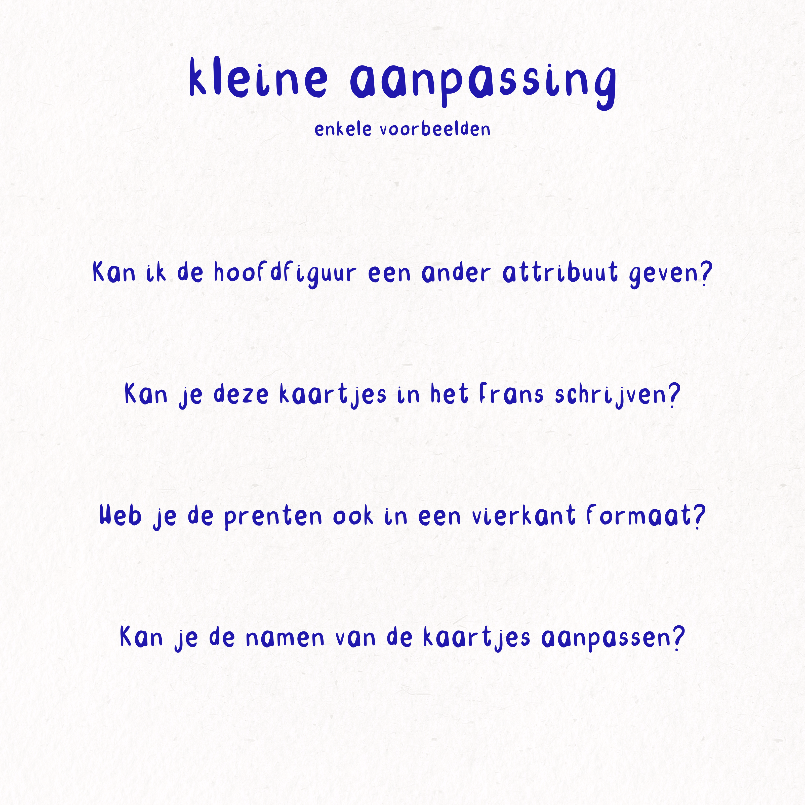 Kleine aanpassing