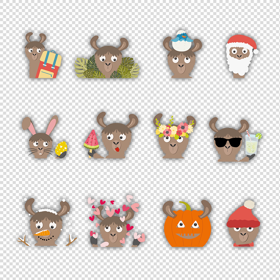 Lama - Maandkaarten Transparant