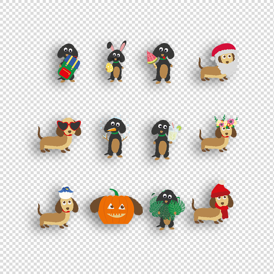 Teckel - Maandkaarten Transparant