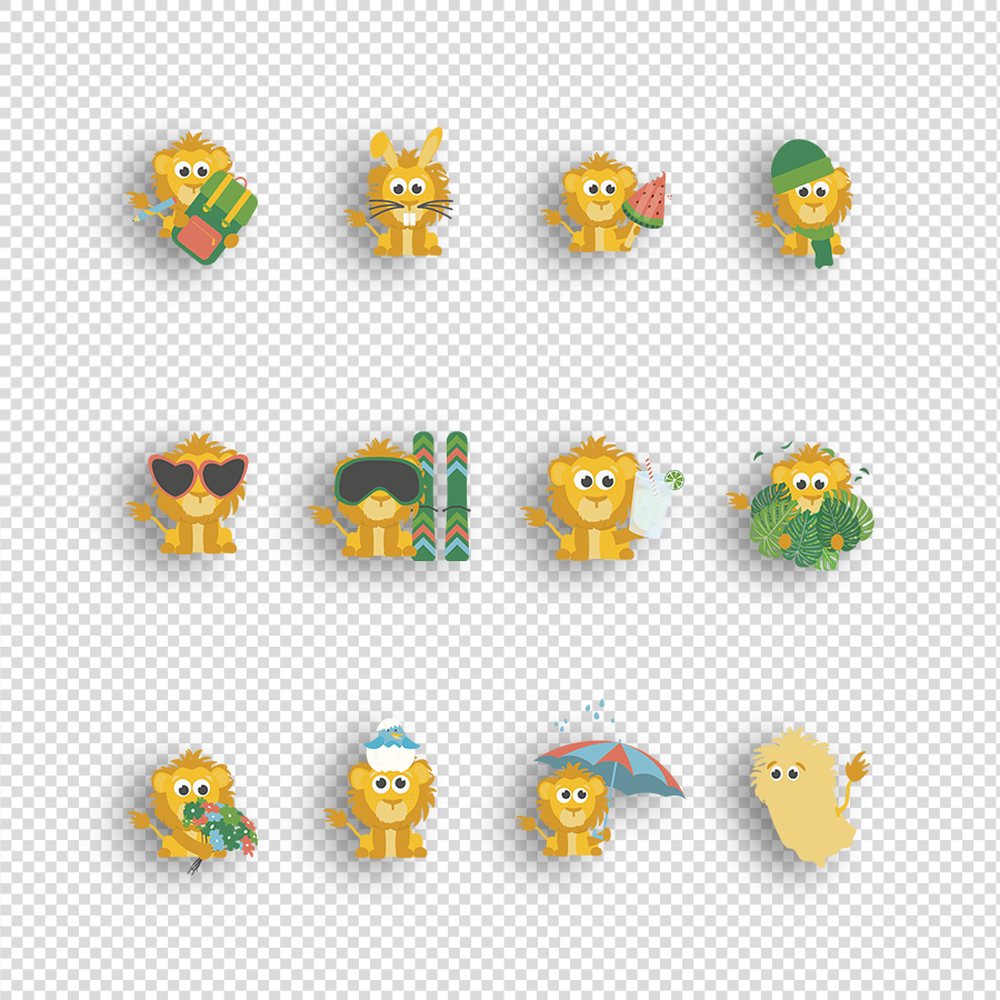 Leeuw - Maandkaarten Transparant 