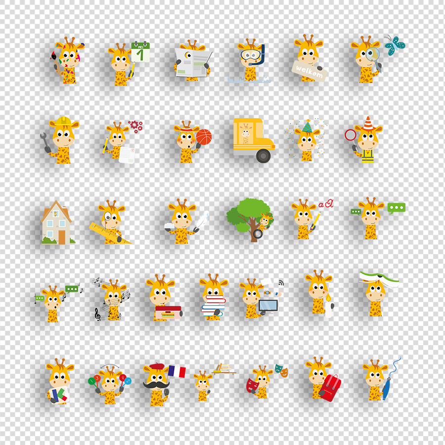 Giraf - Dagritmekaarten Transparant