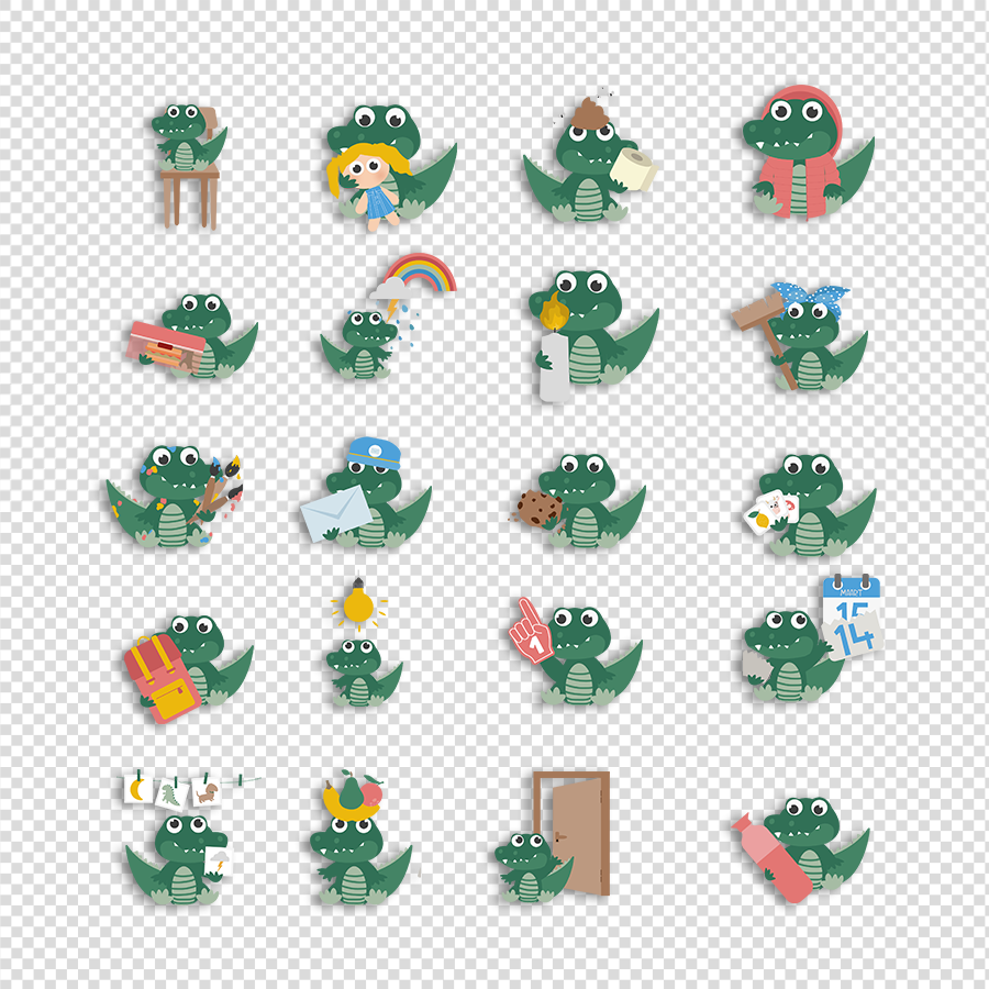 Krokodil - Takenbord Transparant