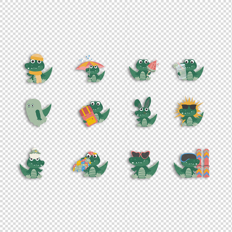 Krokodil - Maandkaarten Transparant