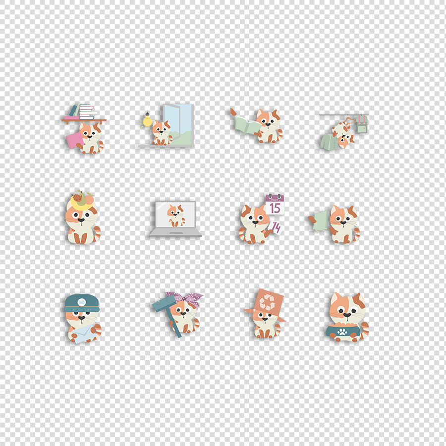 Katten - Takenbord Transparant