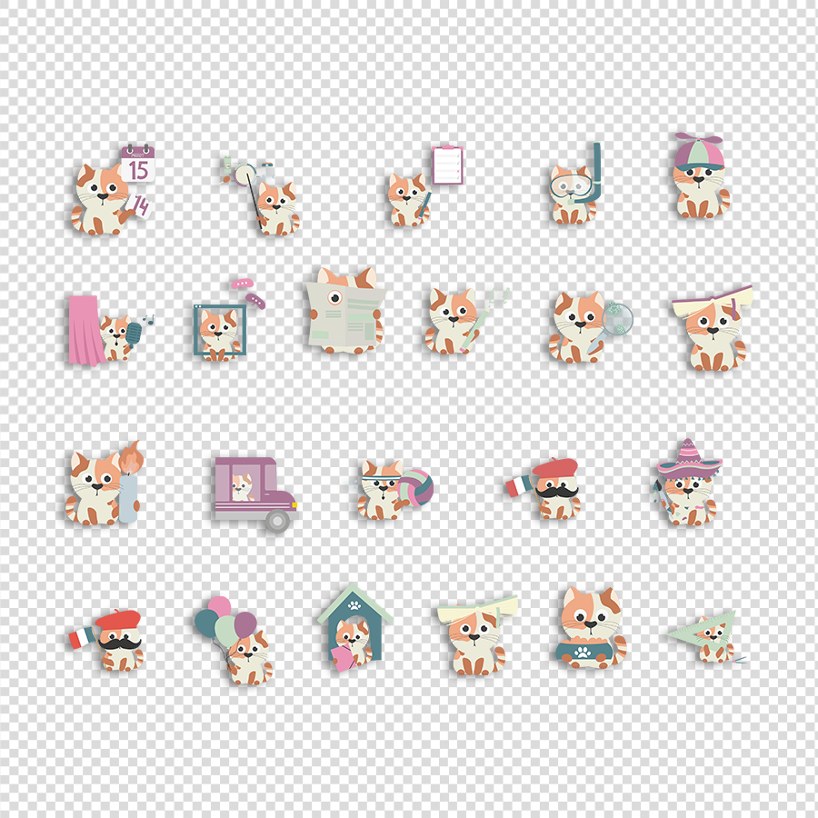 Katten - Dagritmekaarten Transparant