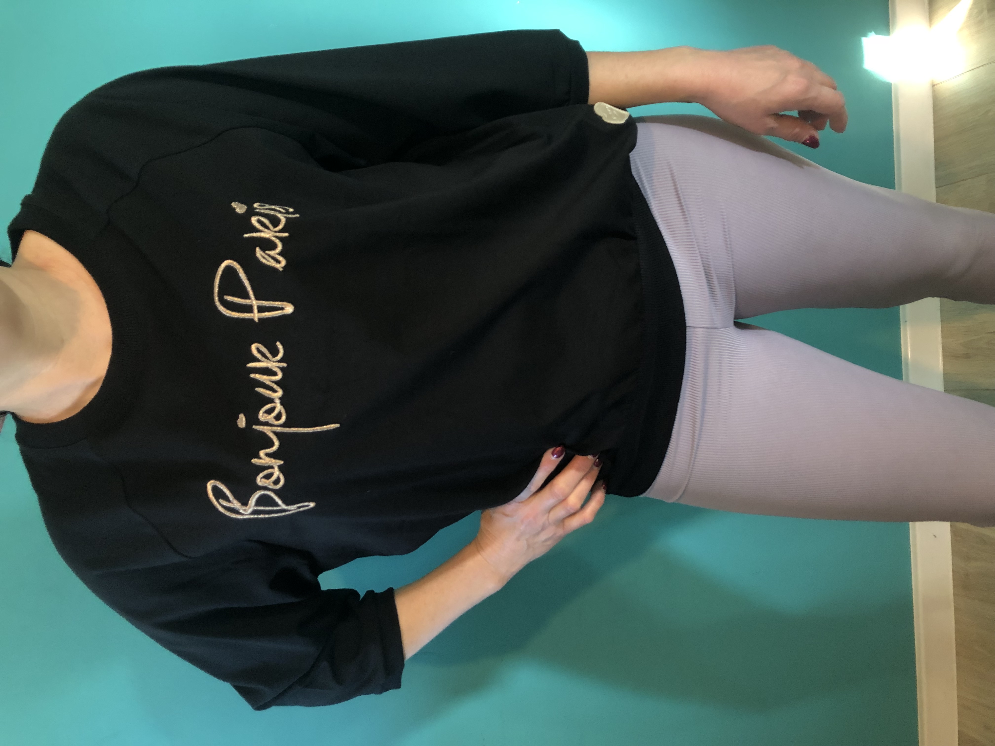 Bluza z napisem 'Bonjour Paris'