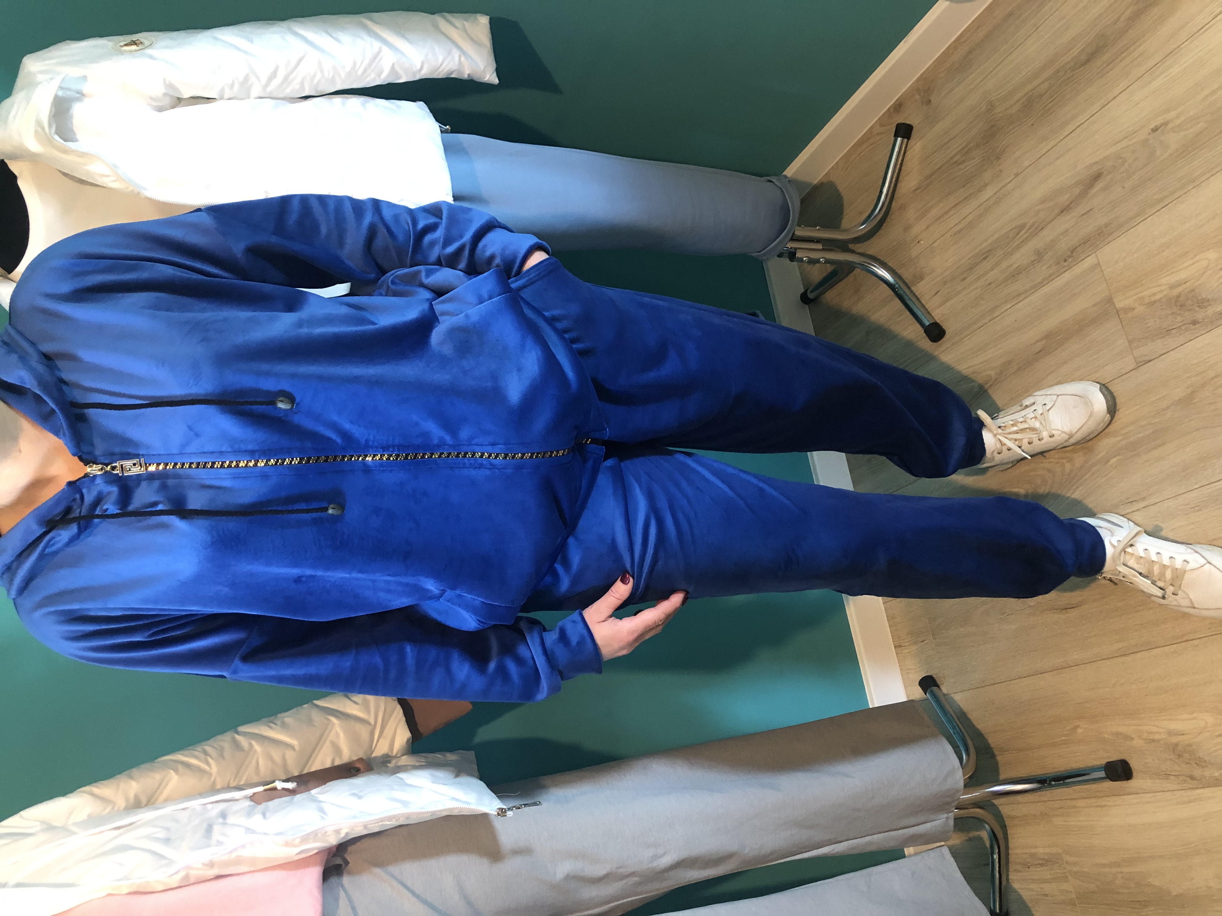 Niebieski dres welurowy