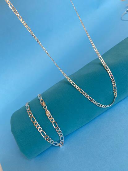 Cordão Elo 3x1 Prata 925