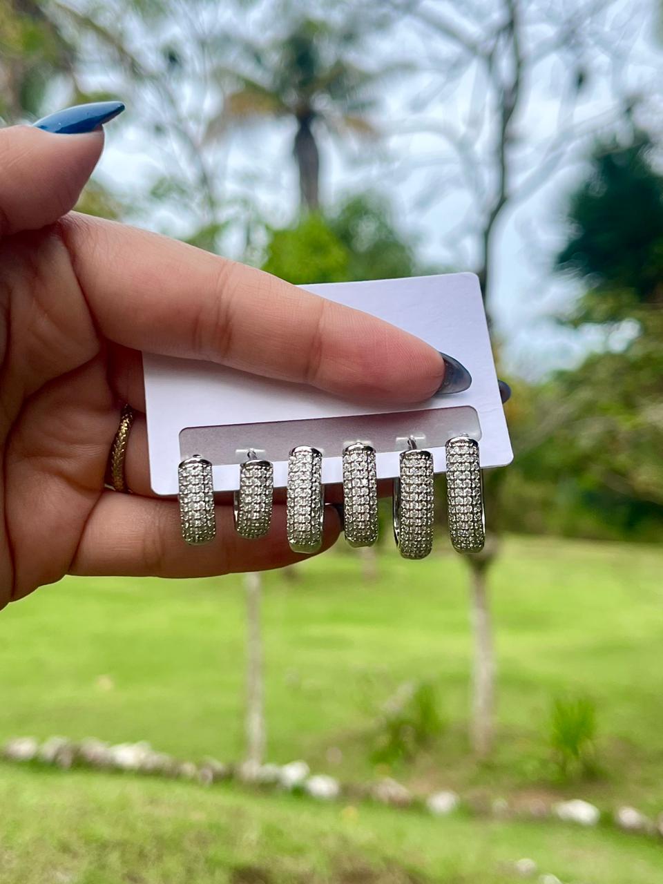 Argola Cravejada P Aço Inox