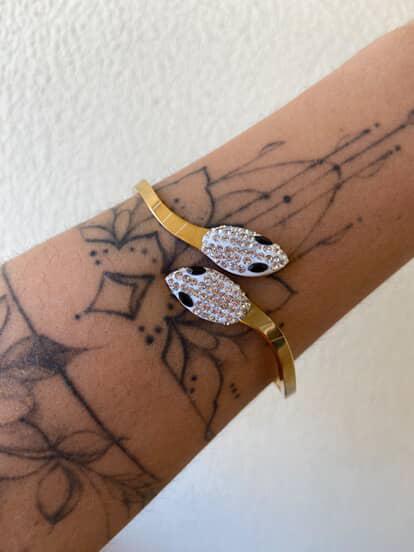 Bracelete Snake Cravejada 