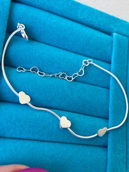 Pulseira 3 corações 