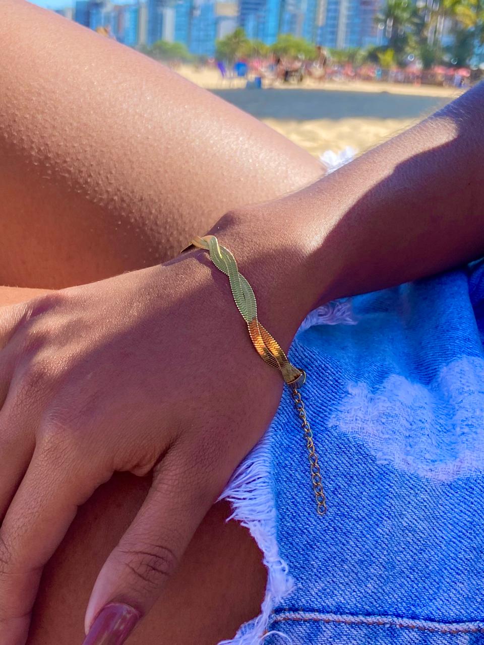 Pulseira Dupla Trançada