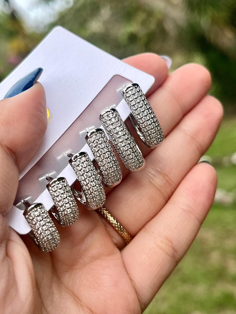 Argola Cravejada P Aço Inox