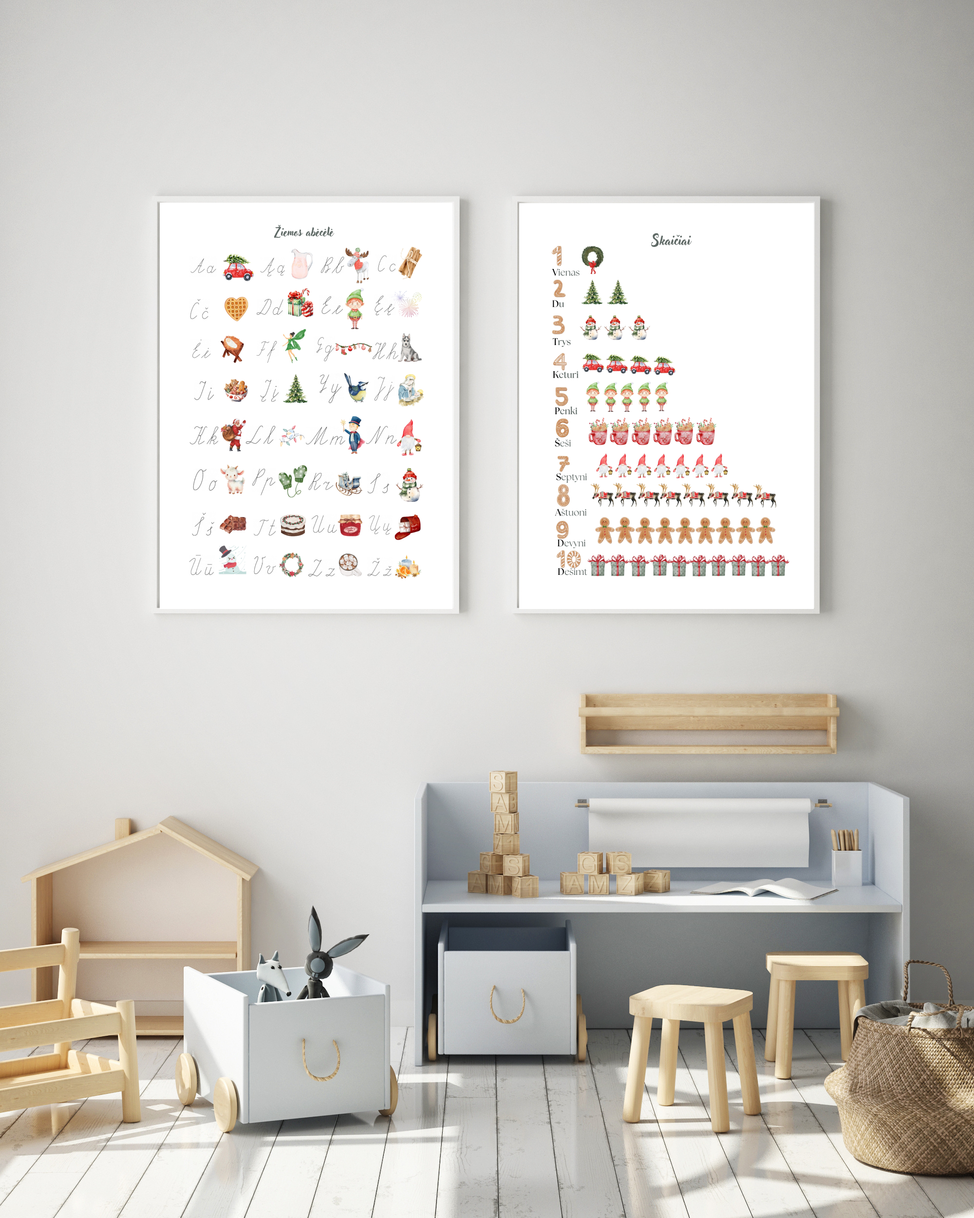 Žiemos abėcėlė (TIK su rašytinėmis raidėmis)