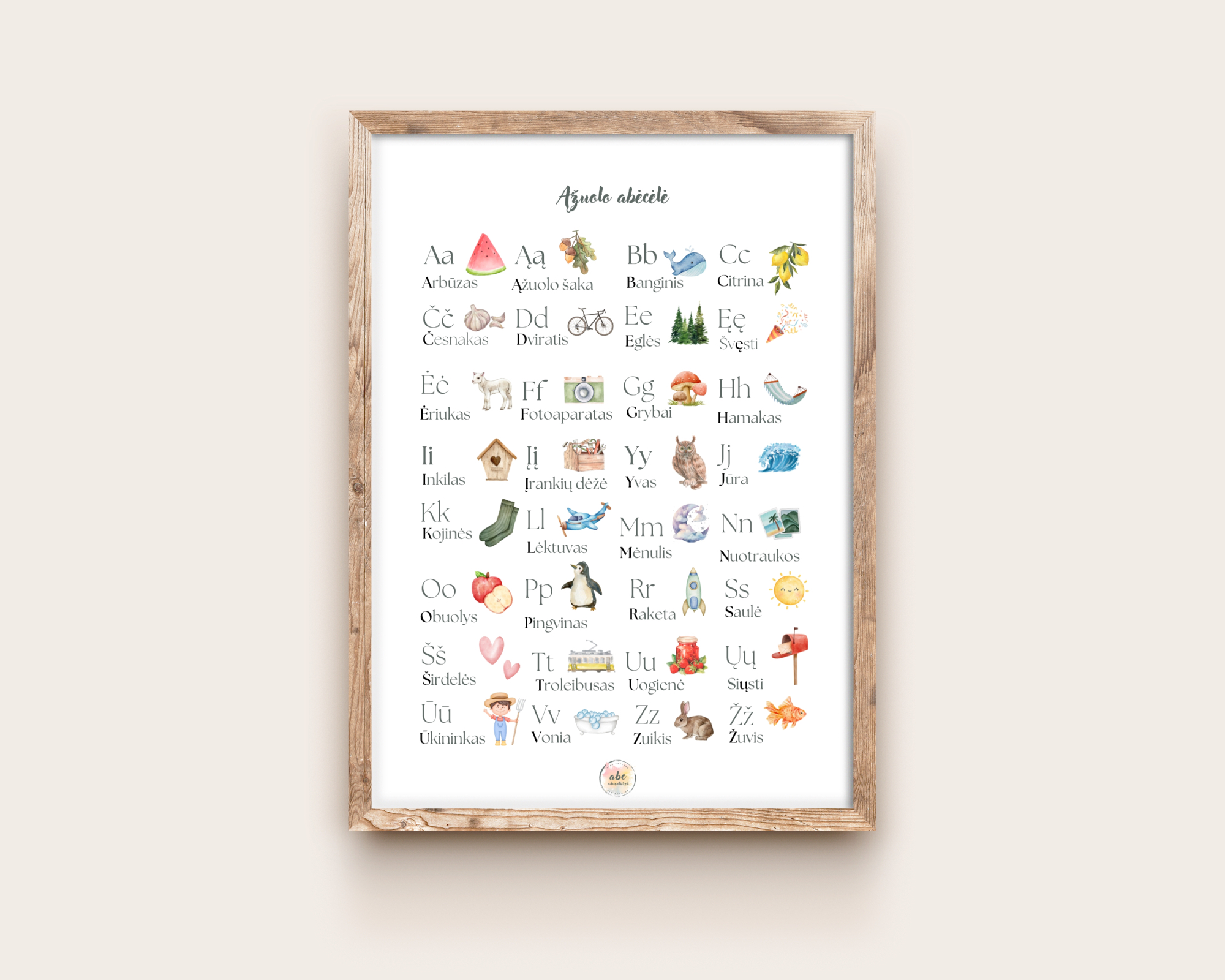 Neutrali abėcėlė (su spausdintinėmis raidėmis)