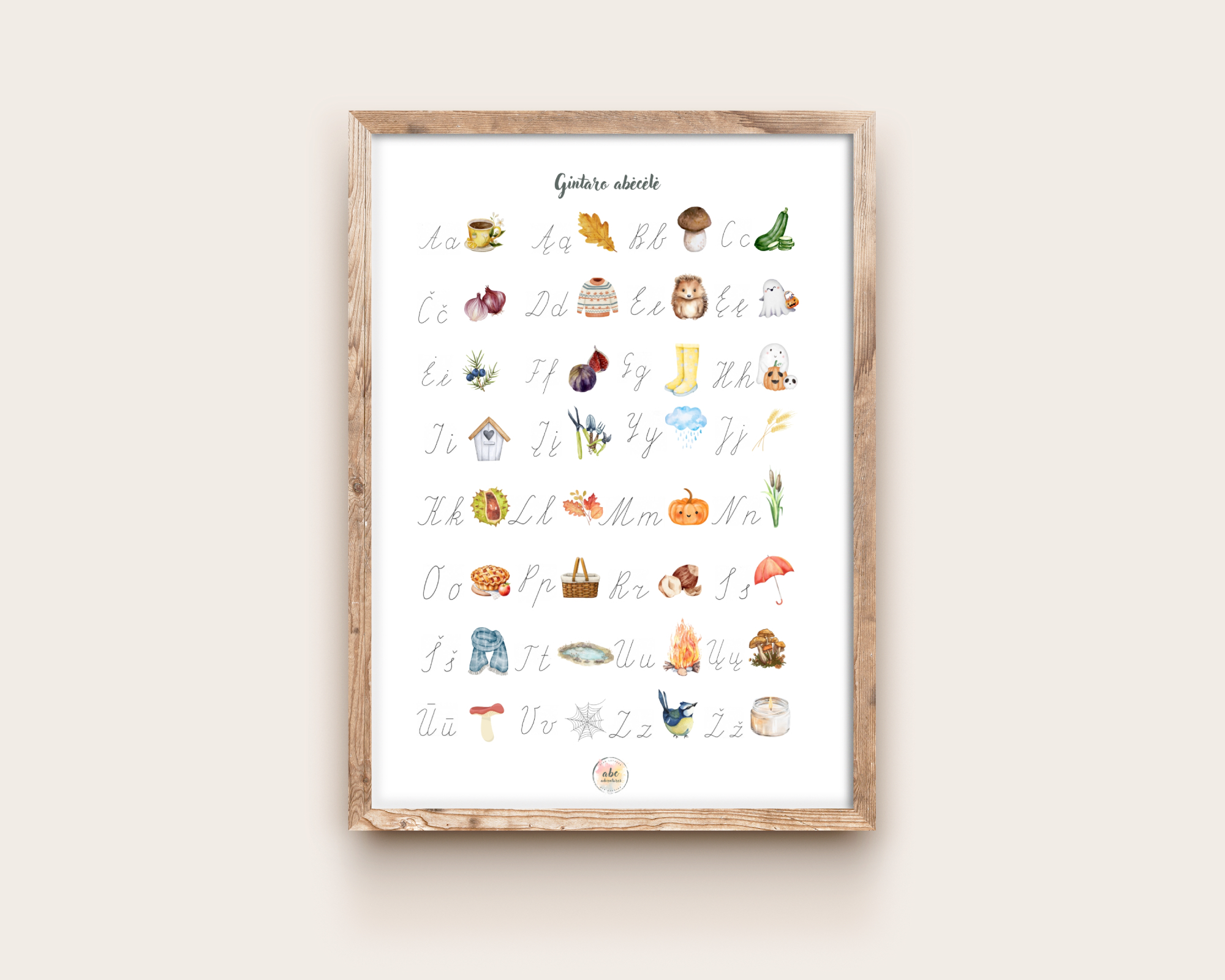 Rudens abėcėlė (TIK su rašytinėmis raidėmis)