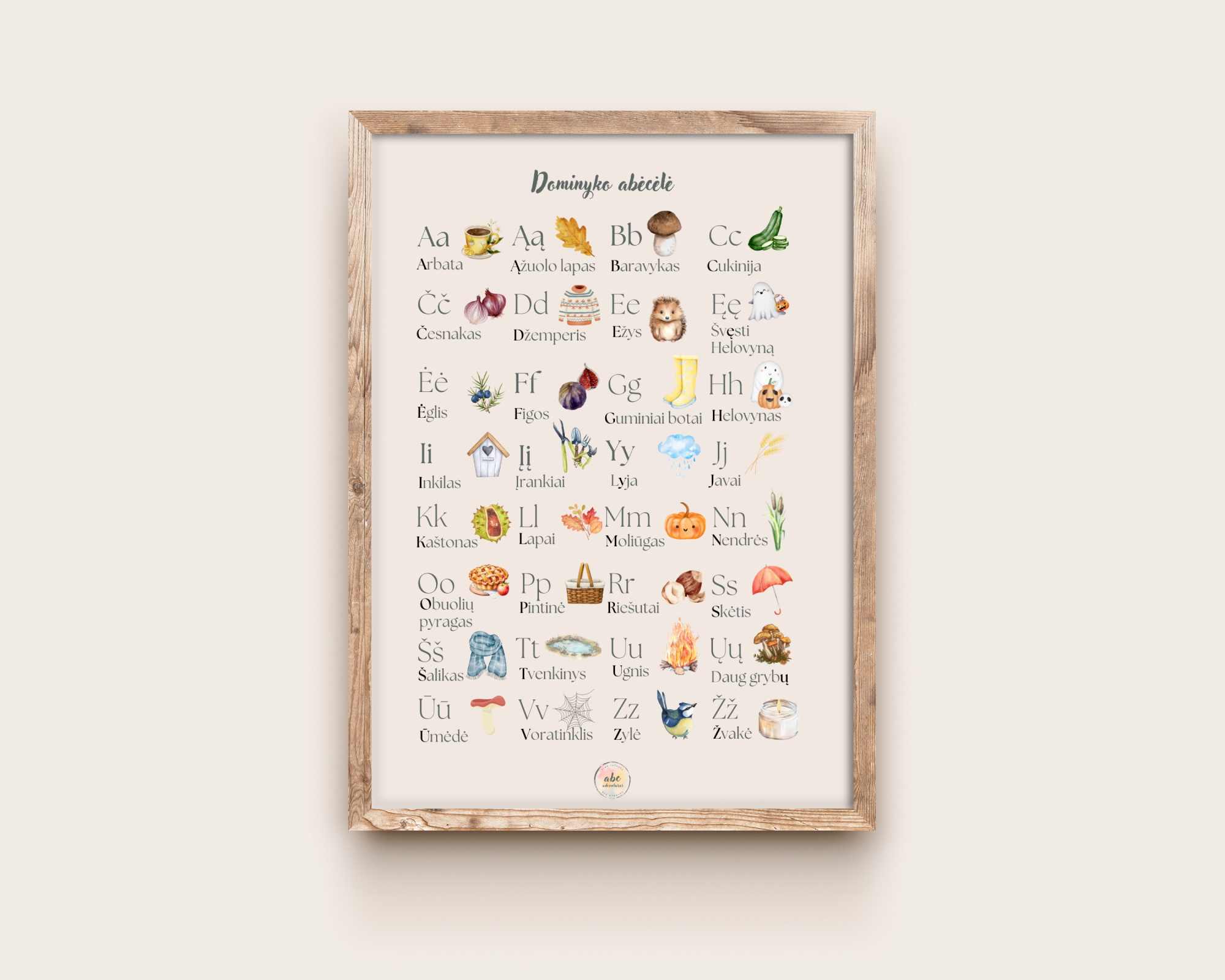 Rudens abėcėlė (su spausdintinėmis raidėmis)