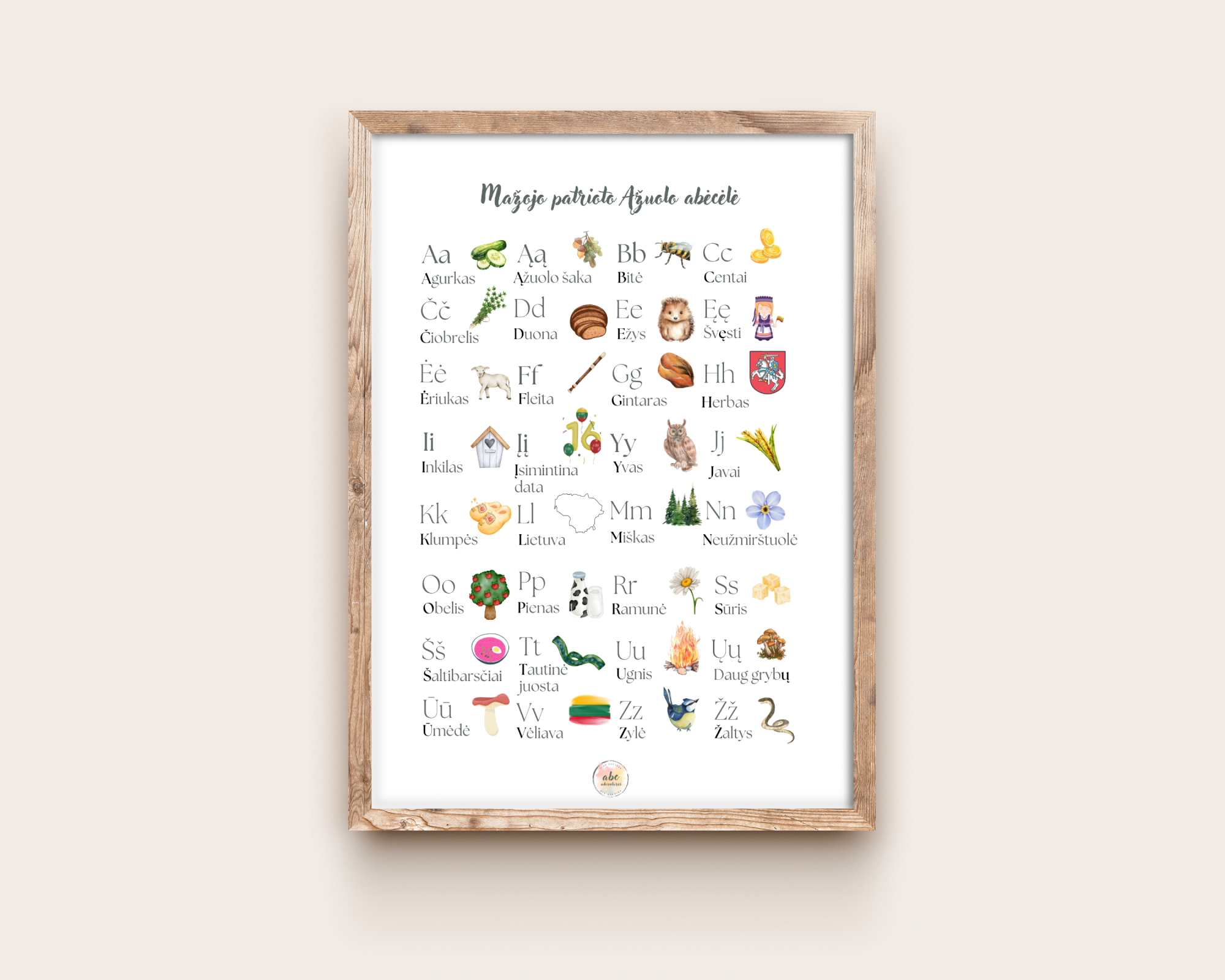Mažojo patrioto abėcėlė (su spausdintinėmis raidėmis)