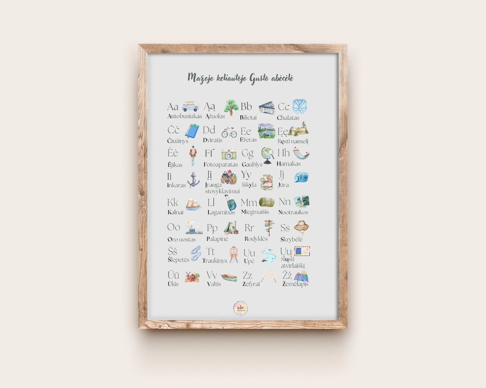 Mažojo keliautojo abėcėlė (su spausdintinėmis raidėmis)