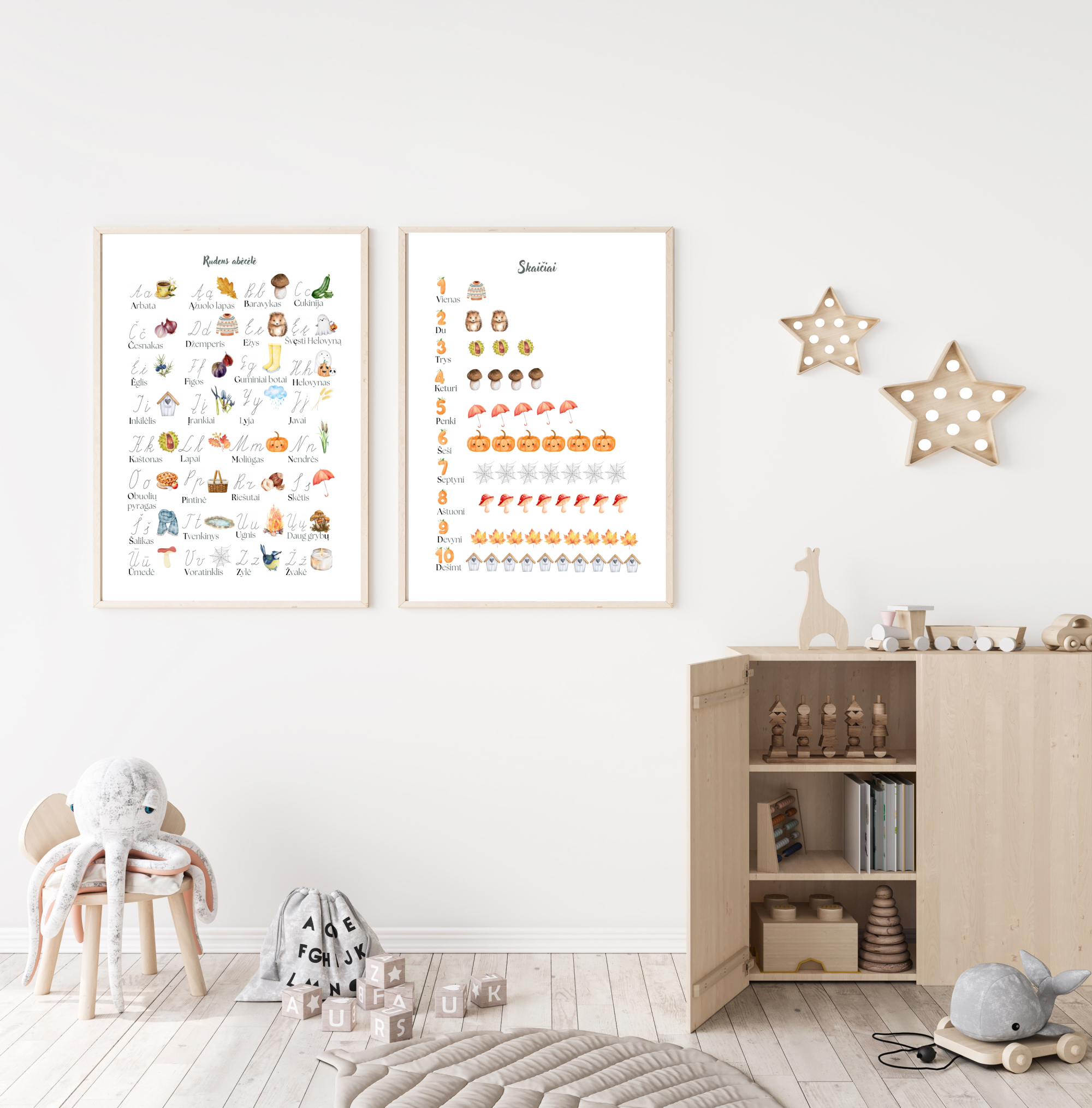 Rudens abėcėlė (su rašytinėmis raidėmis) 