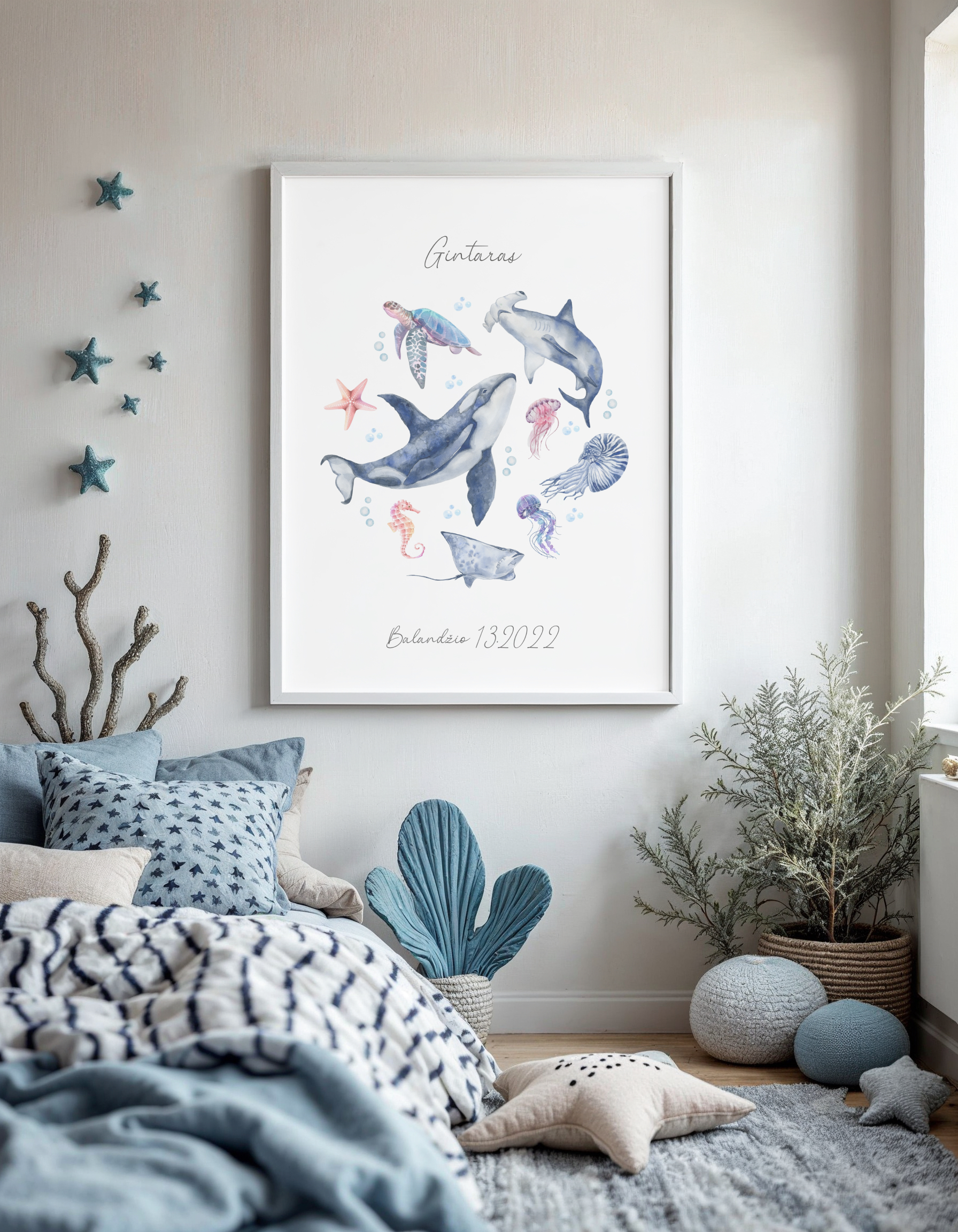 Personalizuotas vardo plakatas "Vandenynas"