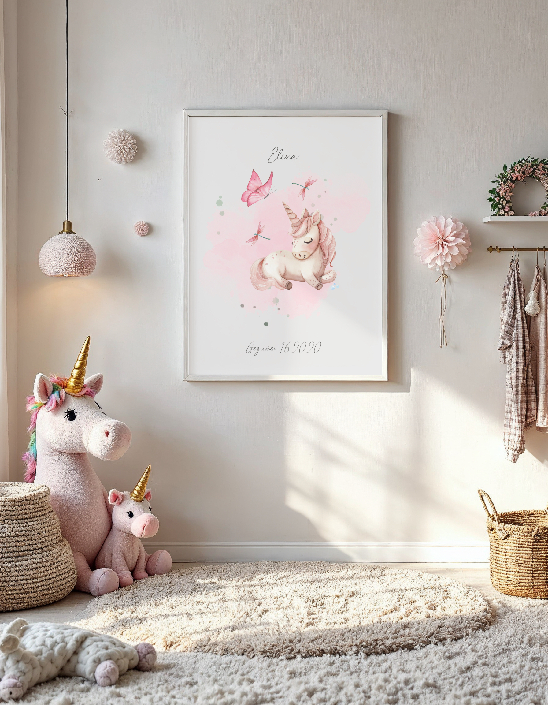 Personalizuotas vardo plakatas "Vienaragis"