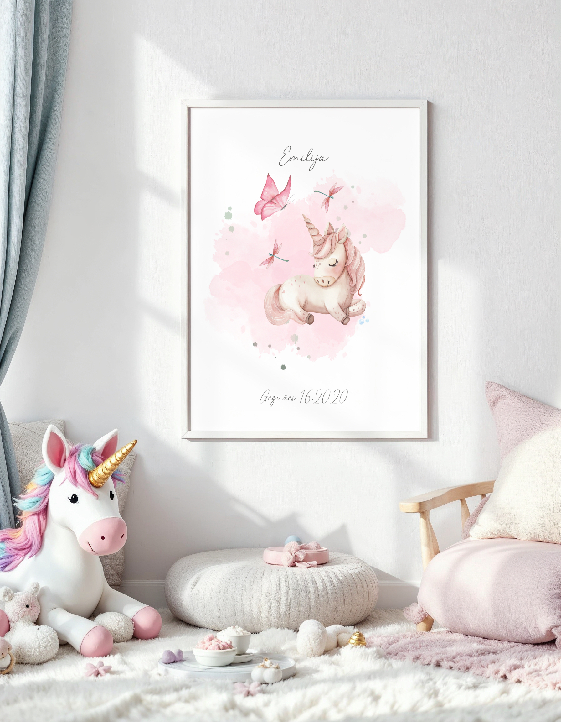 Personalizuotas vardo plakatas "Vienaragis"