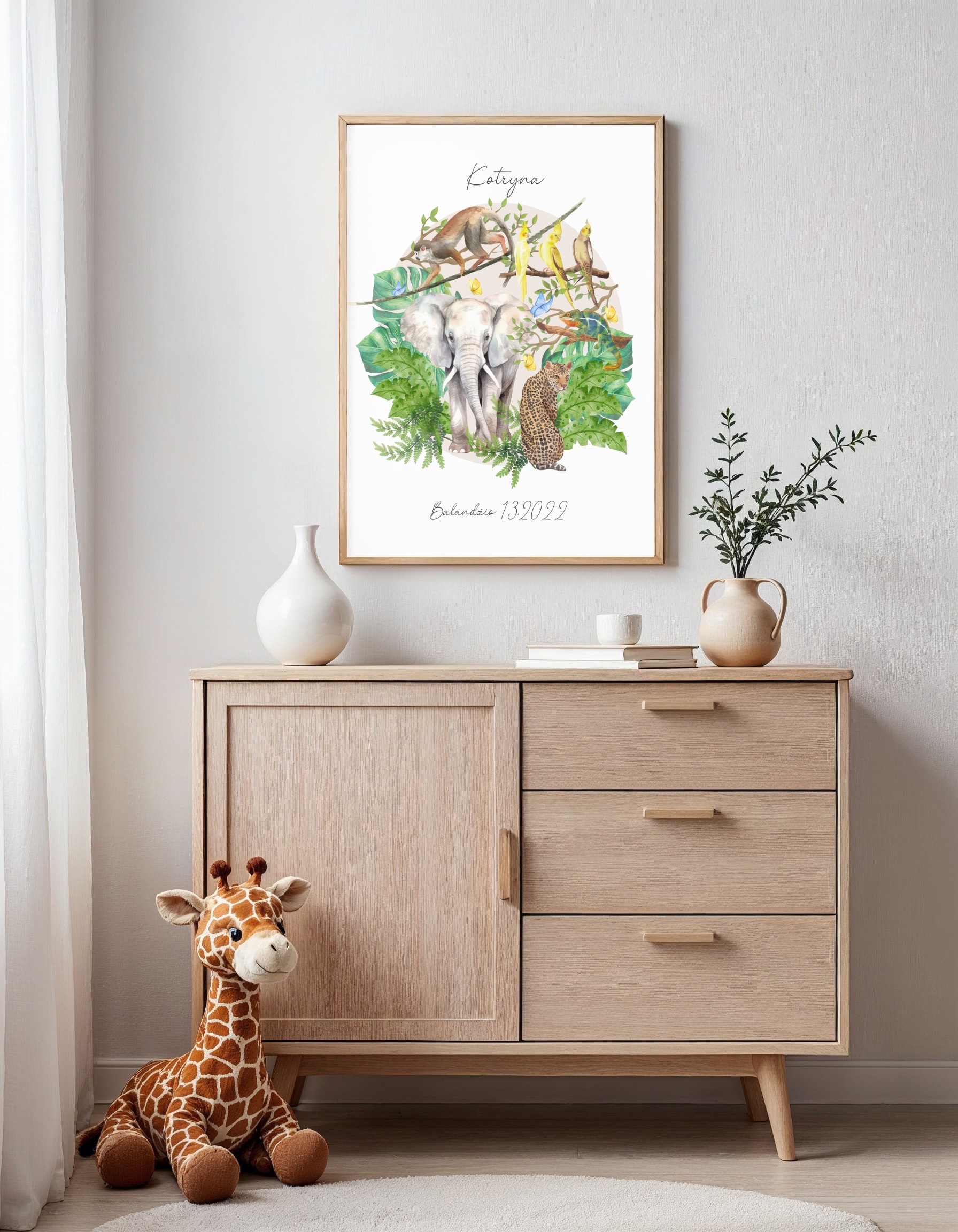 Personalizuotas vardo plakatas "Džiunglės"