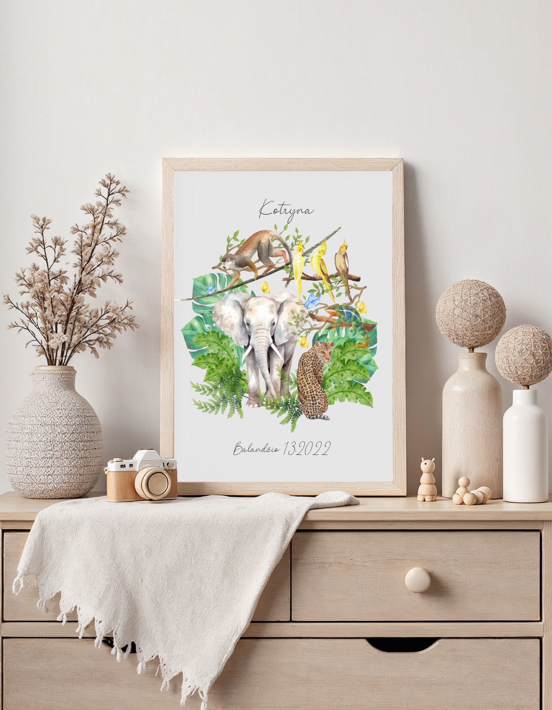 Personalizuotas vardo plakatas "Džiunglės"