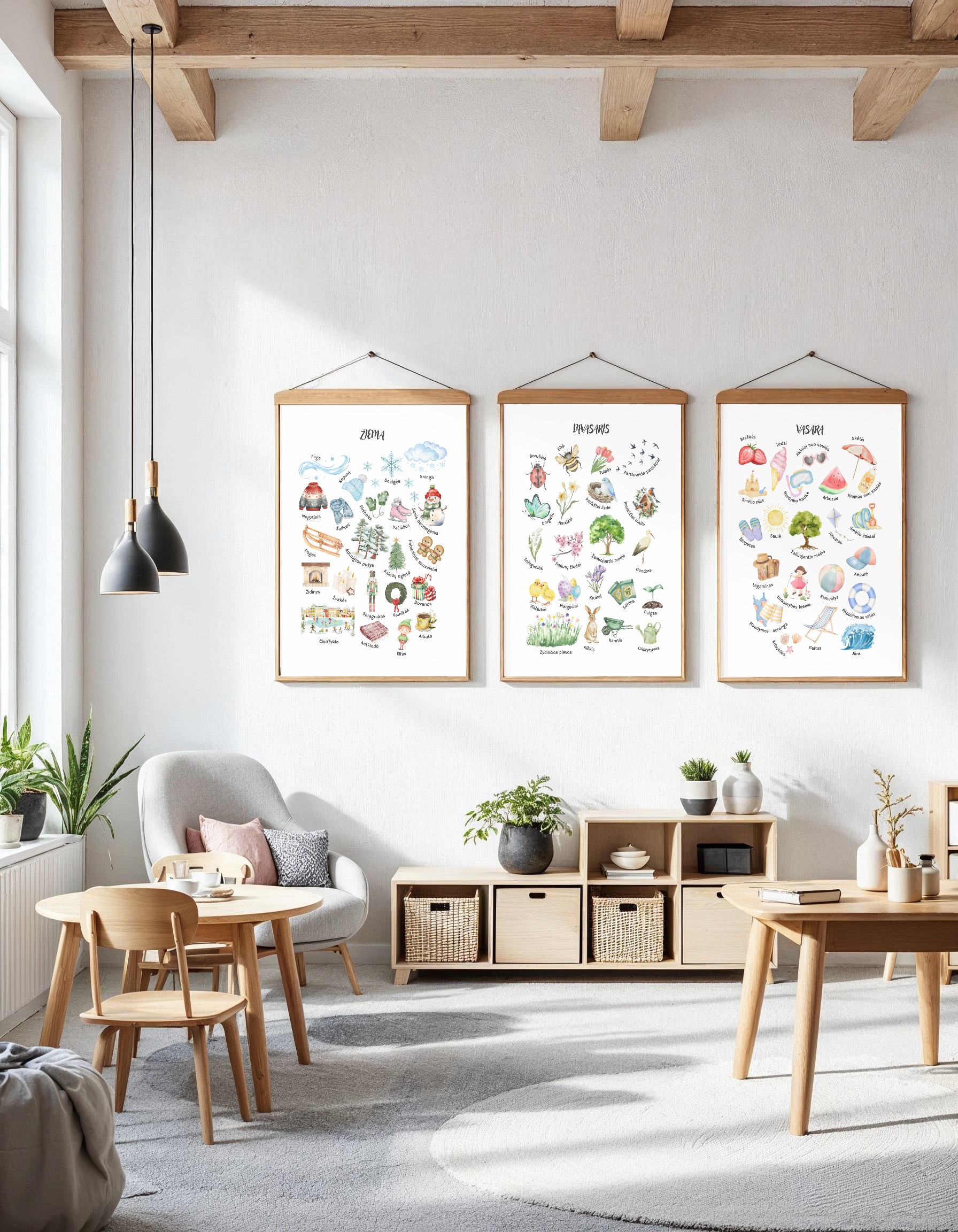 Metų laikų plakatai (4 vnt)