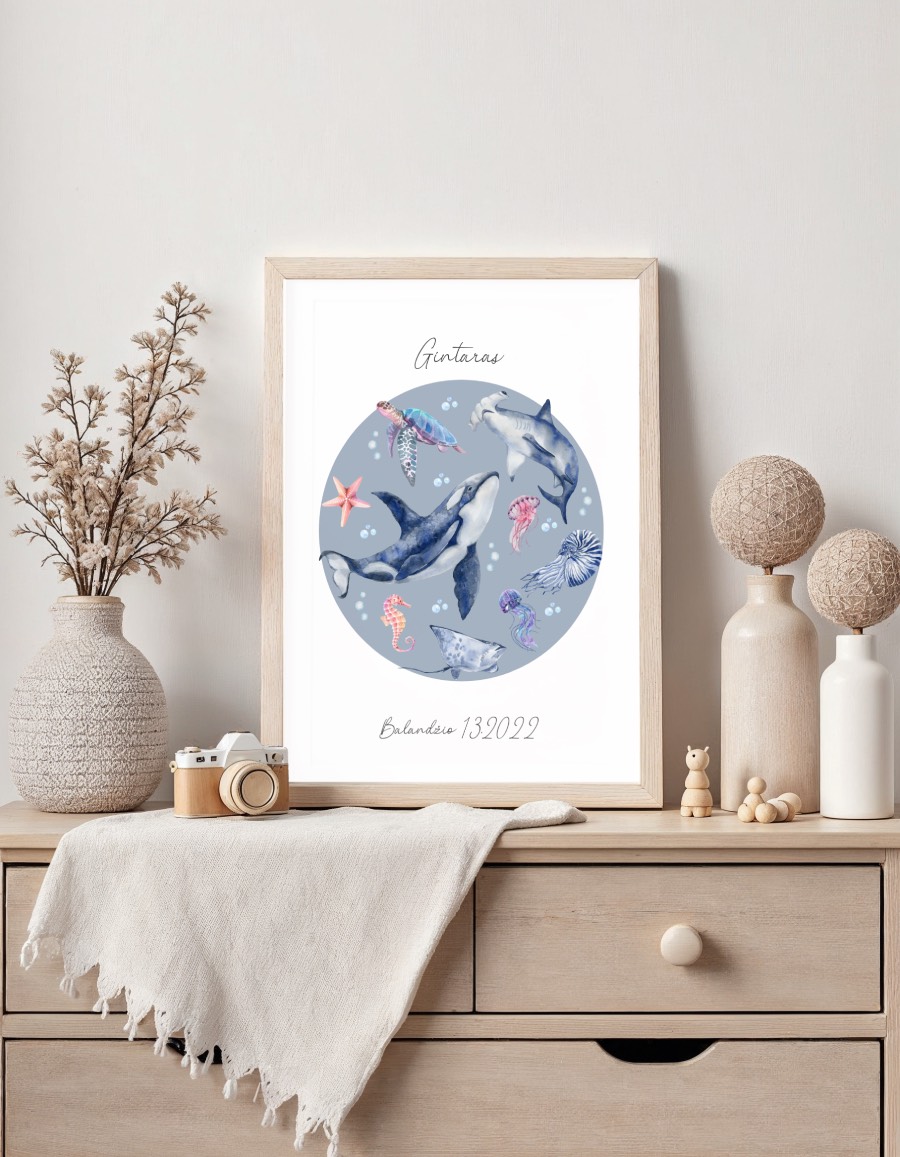 Personalizuotas vardo plakatas "Vandenynas2"