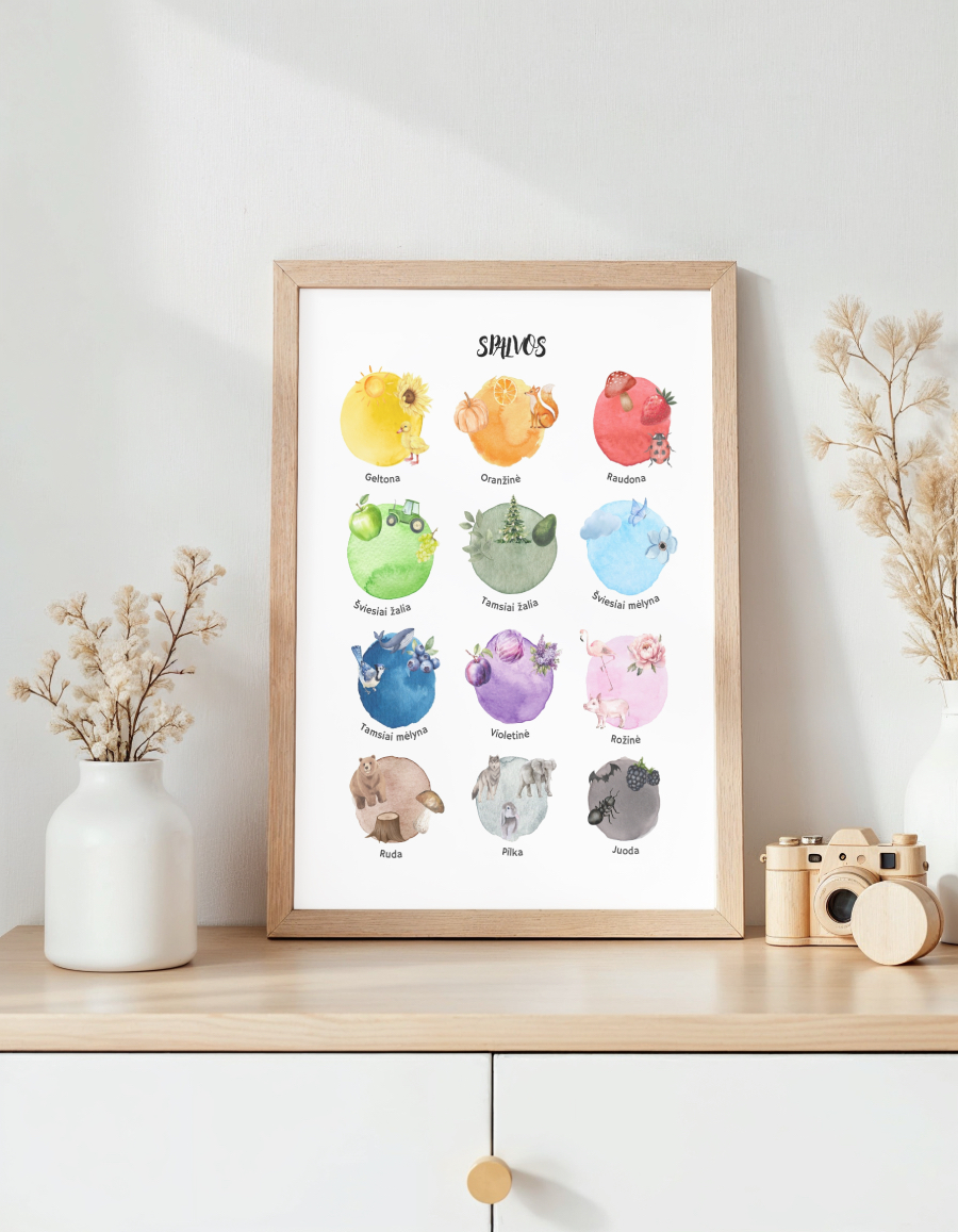 Spalvos (su jas atitinkančiais realiais objektais)