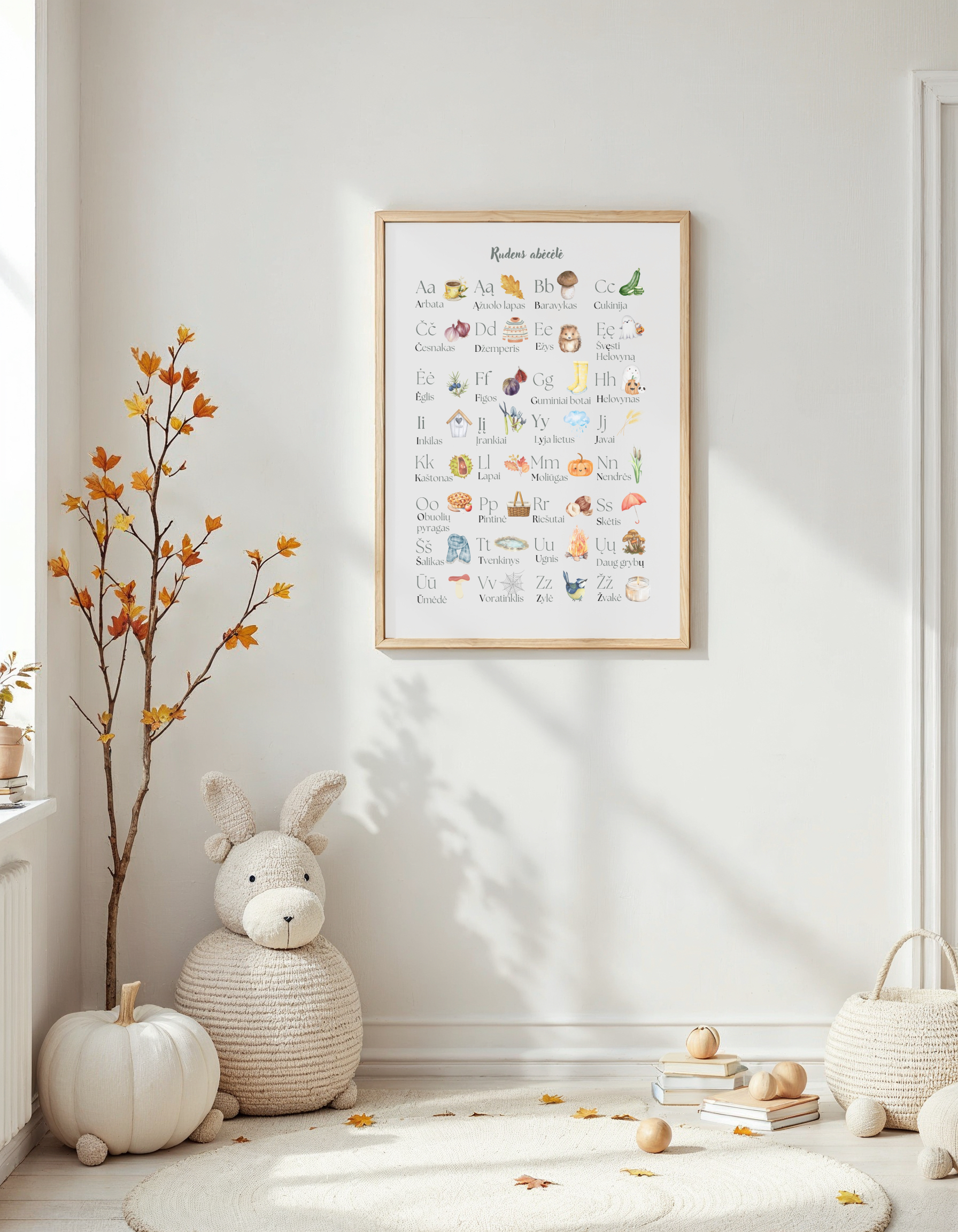 Rudens abėcėlė (su spausdintinėmis raidėmis)