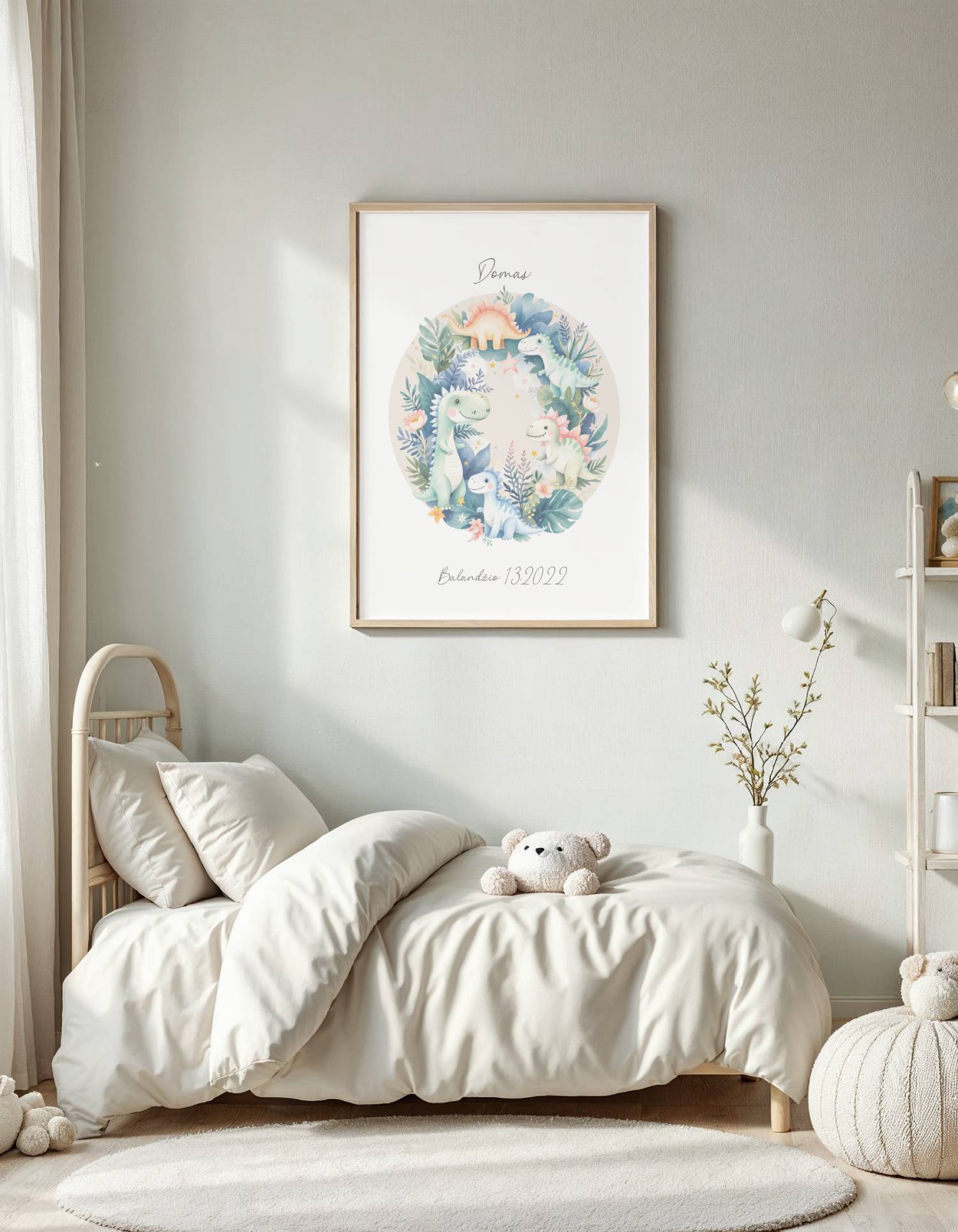 Personalizuotas vardo plakatas "Dinozaurai"