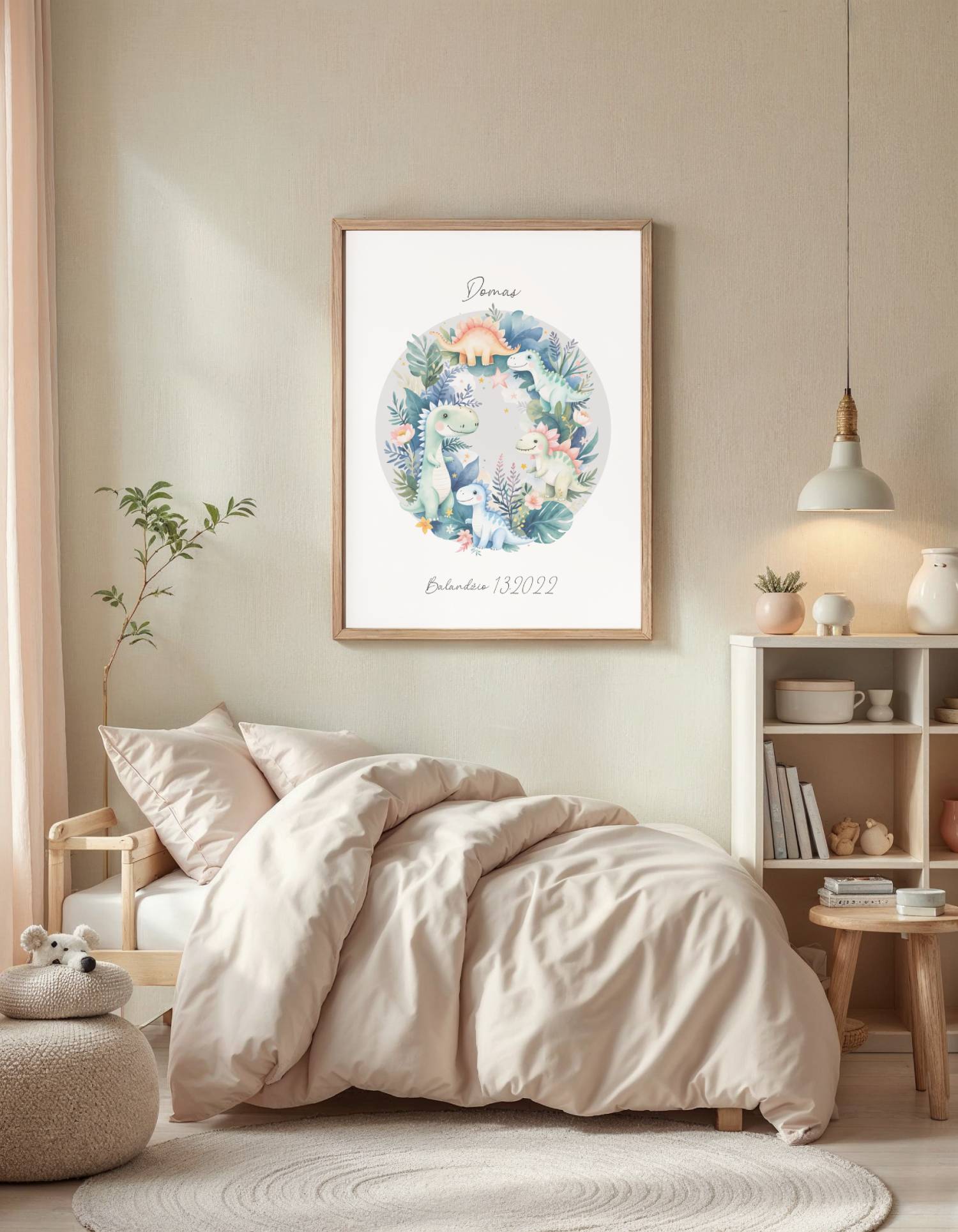 Personalizuotas vardo plakatas "Dinozaurai"