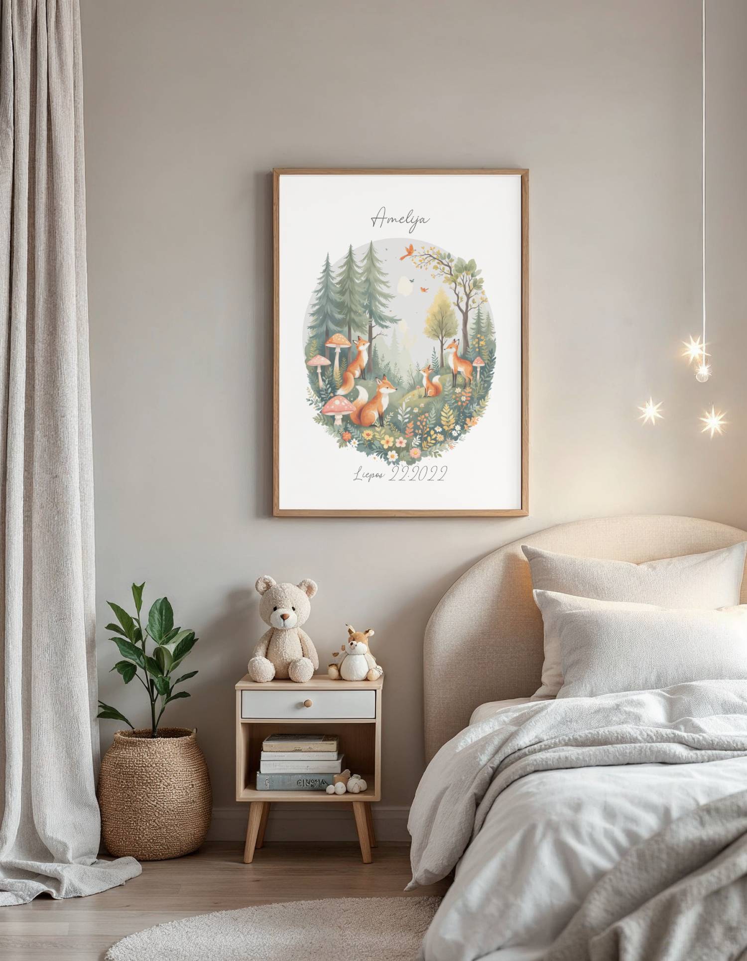 Personalizuotas vardo plakatas "Miško pasaka"