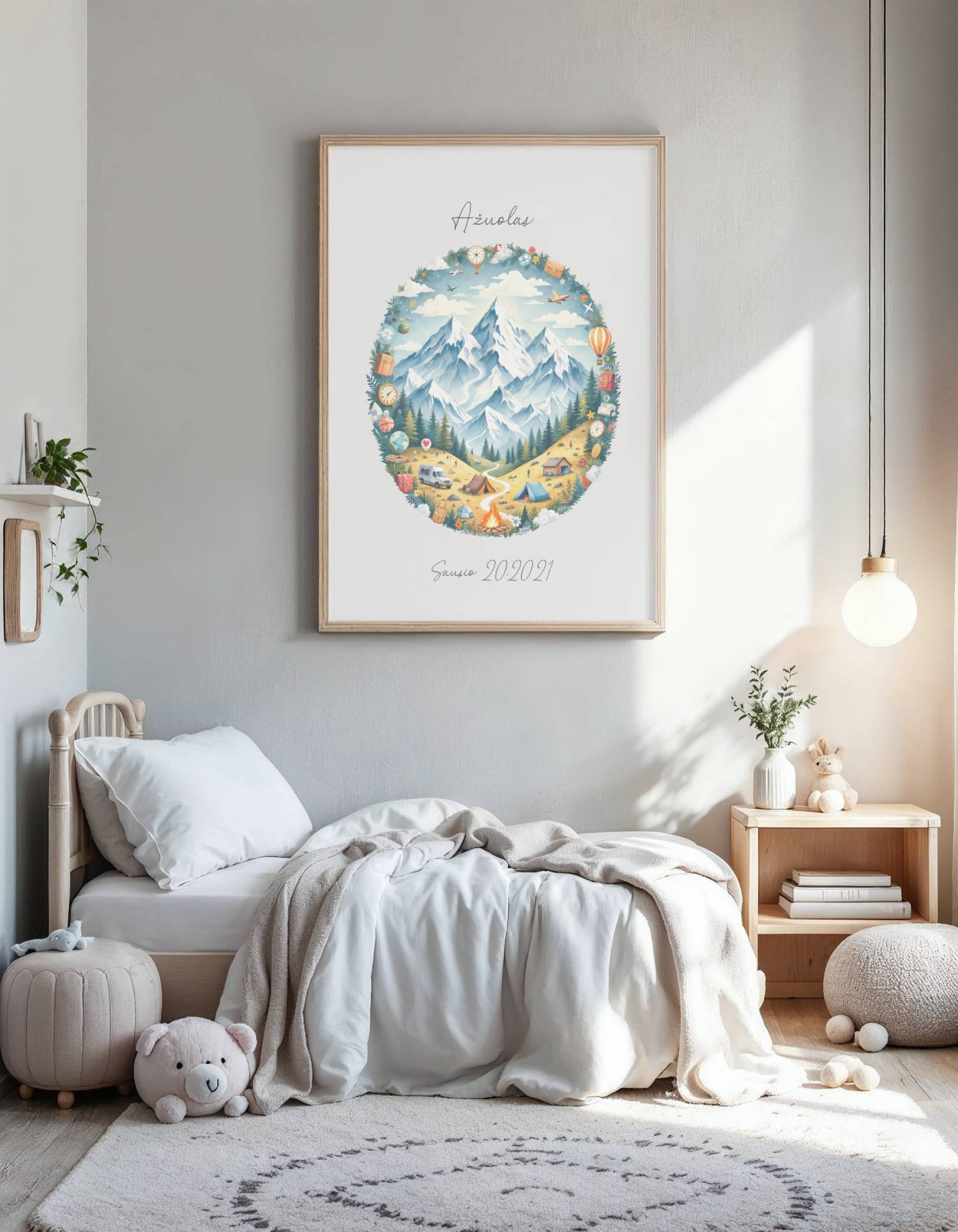 Personalizuotas vardo plakatas "Kelionių nuotykiai"