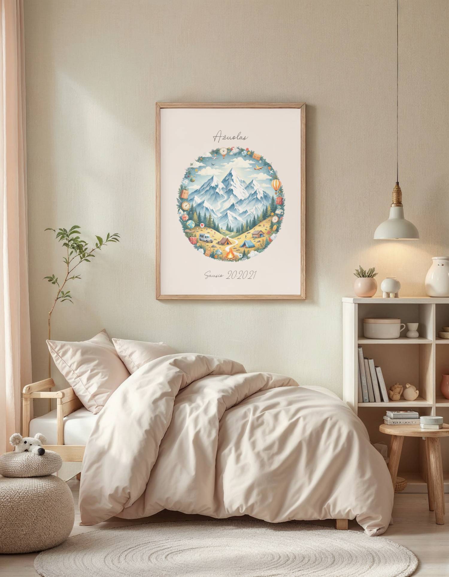 Personalizuotas vardo plakatas "Kelionių nuotykiai"