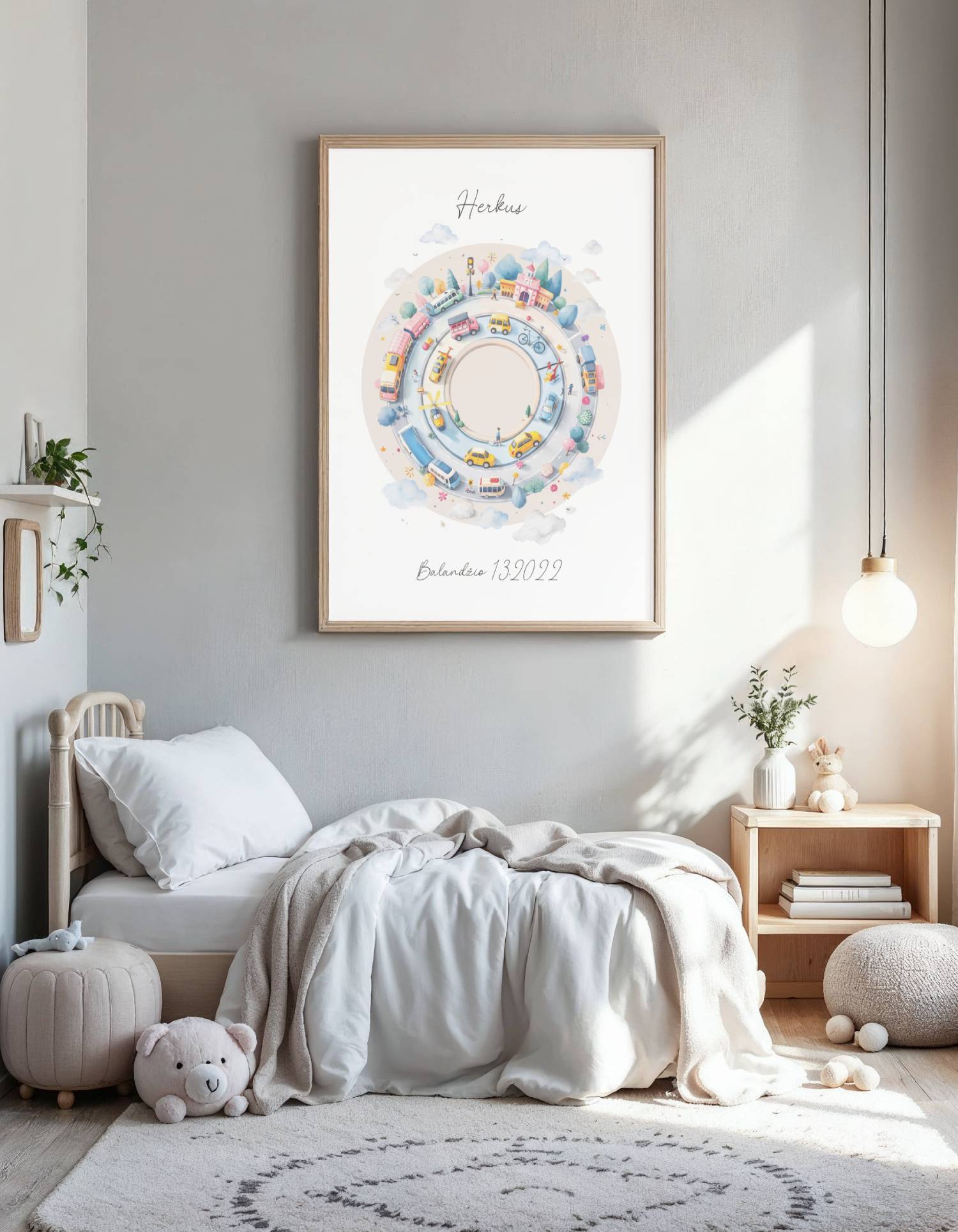 Personalizuotas vardo plakatas "Transporto pasaulis"