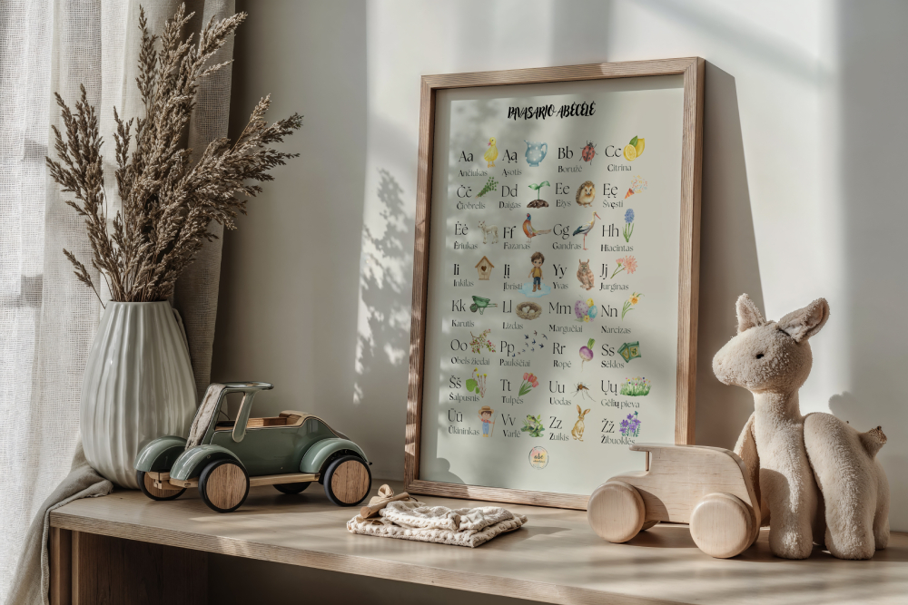 Pavasario abėcėlė (su spausdintinėmis raidėmis)