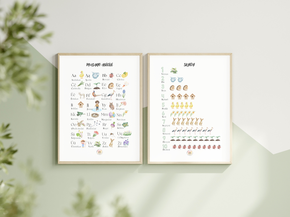 Pavasario abėcėlė (su spausdintinėmis raidėmis)
