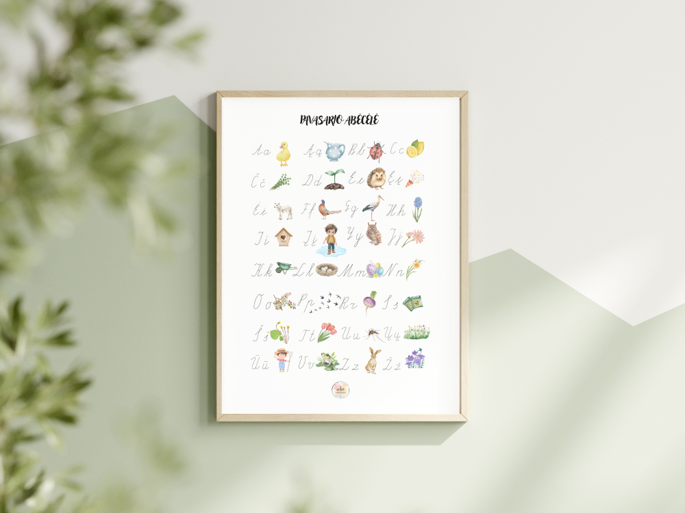 Pavasario abėcėlė (TIK su rašytinėmis raidėmis)