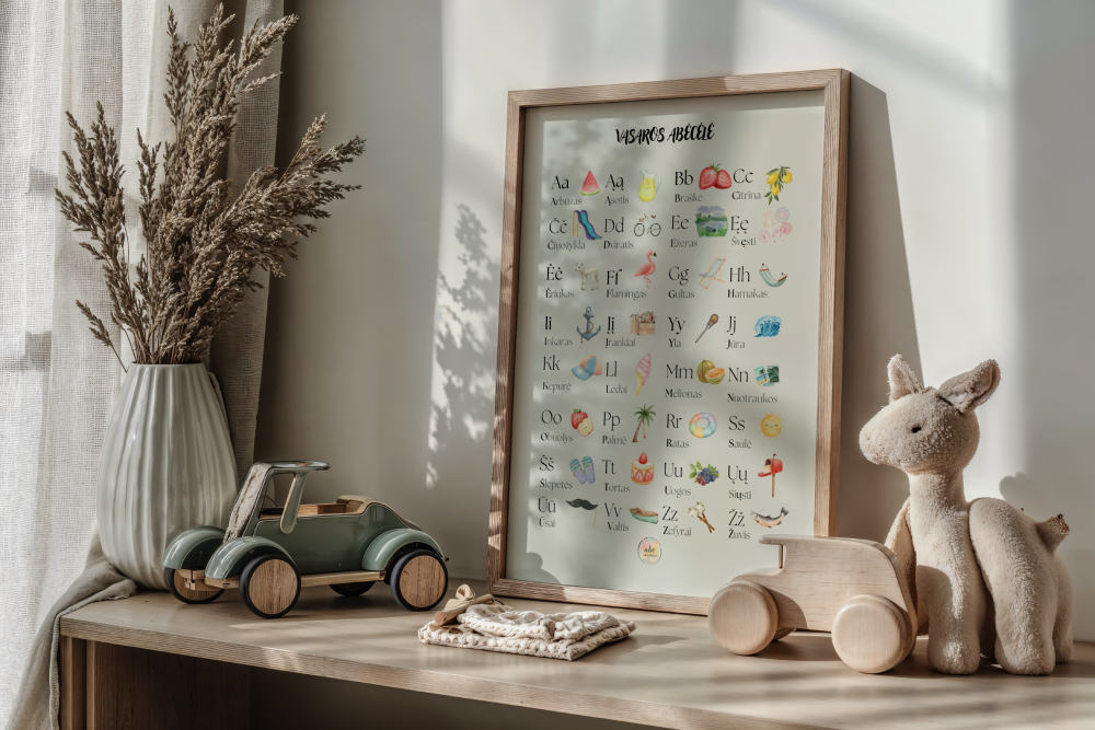 Vasaros abėcėlė (su spausdintinėmis raidėmis)