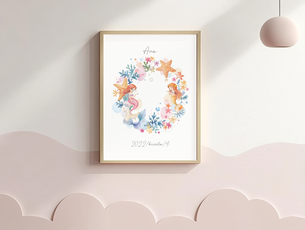 Personalizuotas vardo plakatas "Undinėlės"