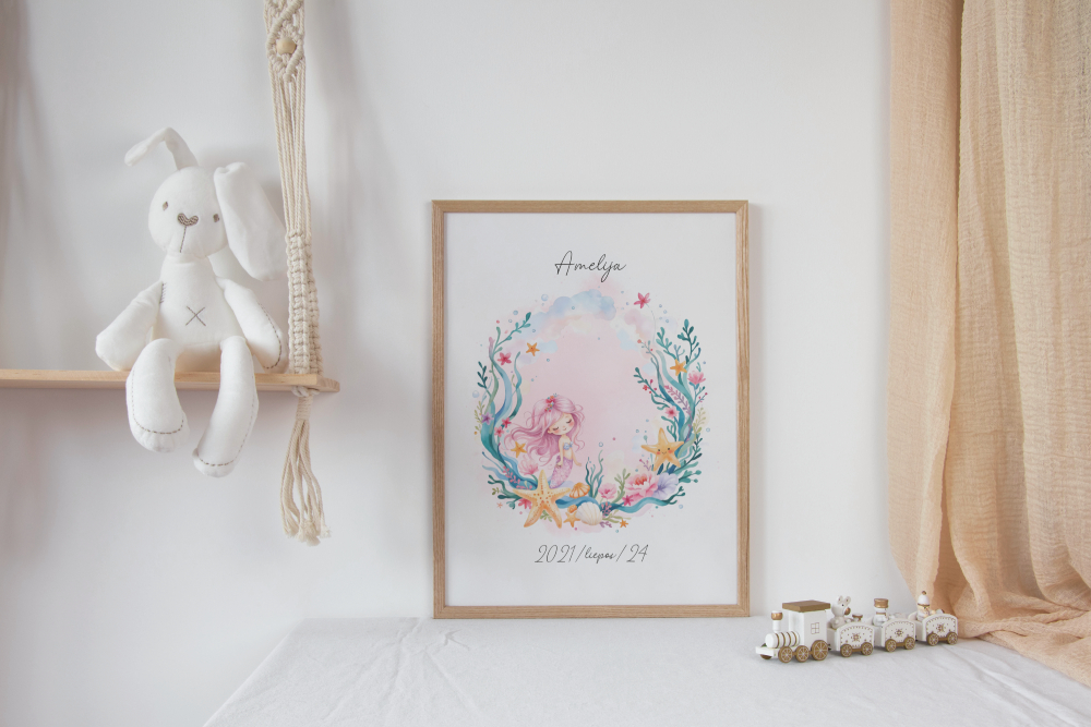 Personalizuotas vardo plakatas "Undinėlė"