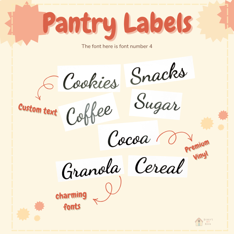  Custom Pantry — LabelsPersonalized Vinyl Jar Labels —  Kitchen Organization Stickers