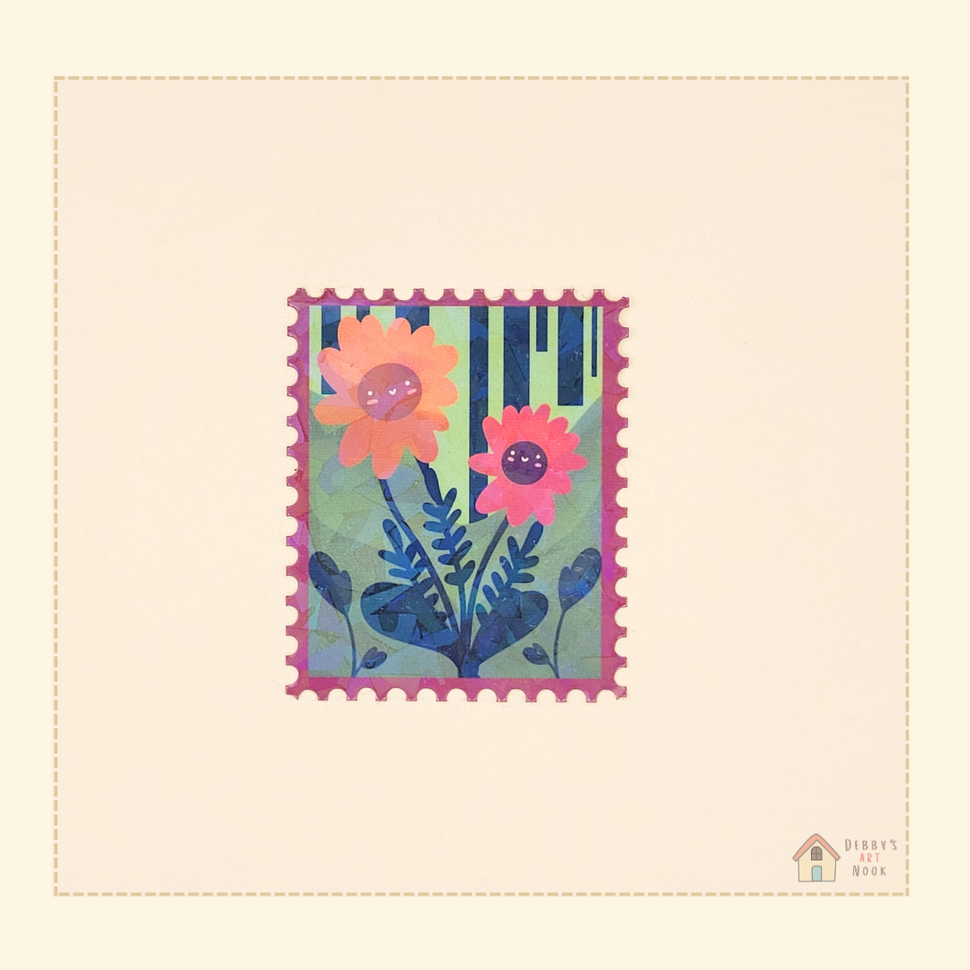  Flower Stamp Vinyl Sticker 