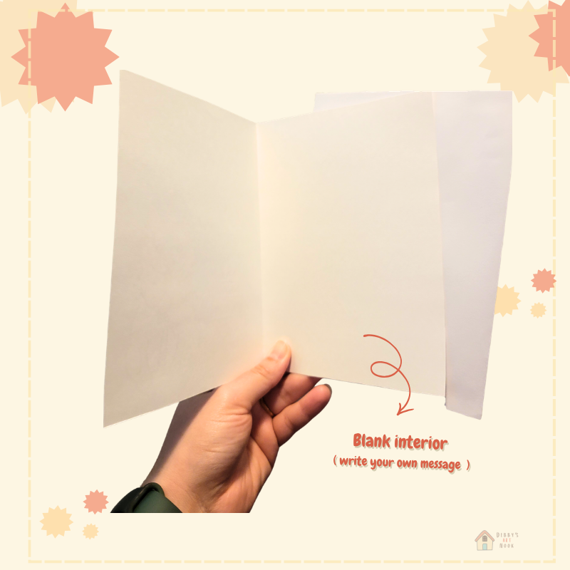 Custom Greeting Card with Envelope | Personalized Handmade Card | Kawaii Art Card