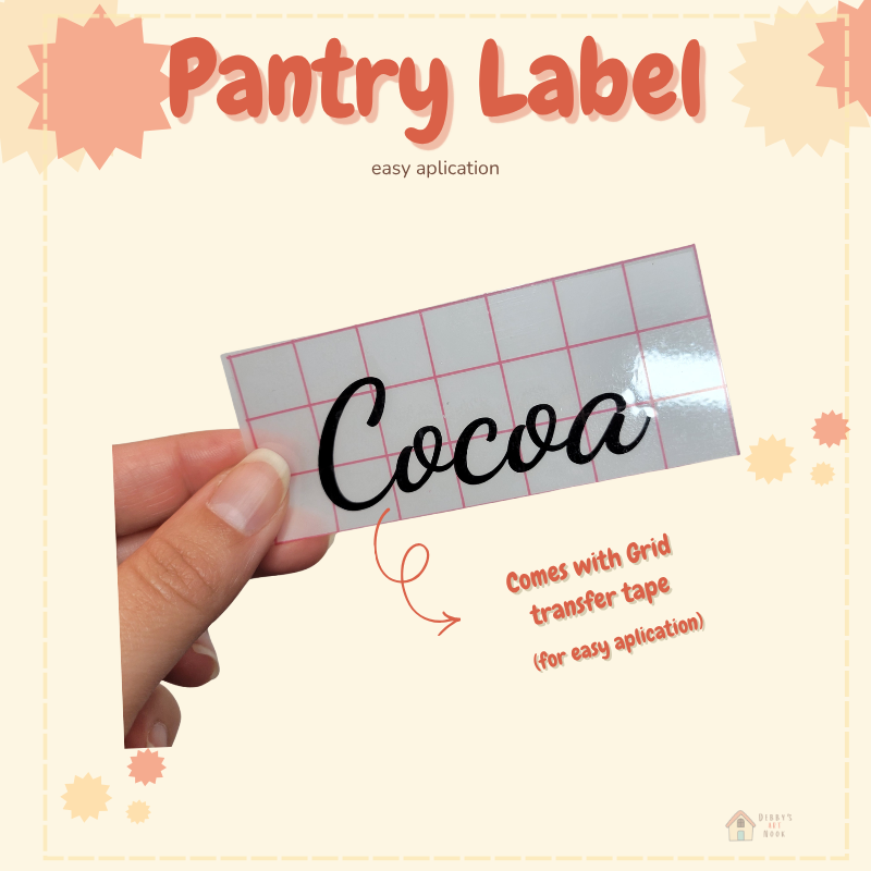  Custom Pantry — LabelsPersonalized Vinyl Jar Labels —  Kitchen Organization Stickers