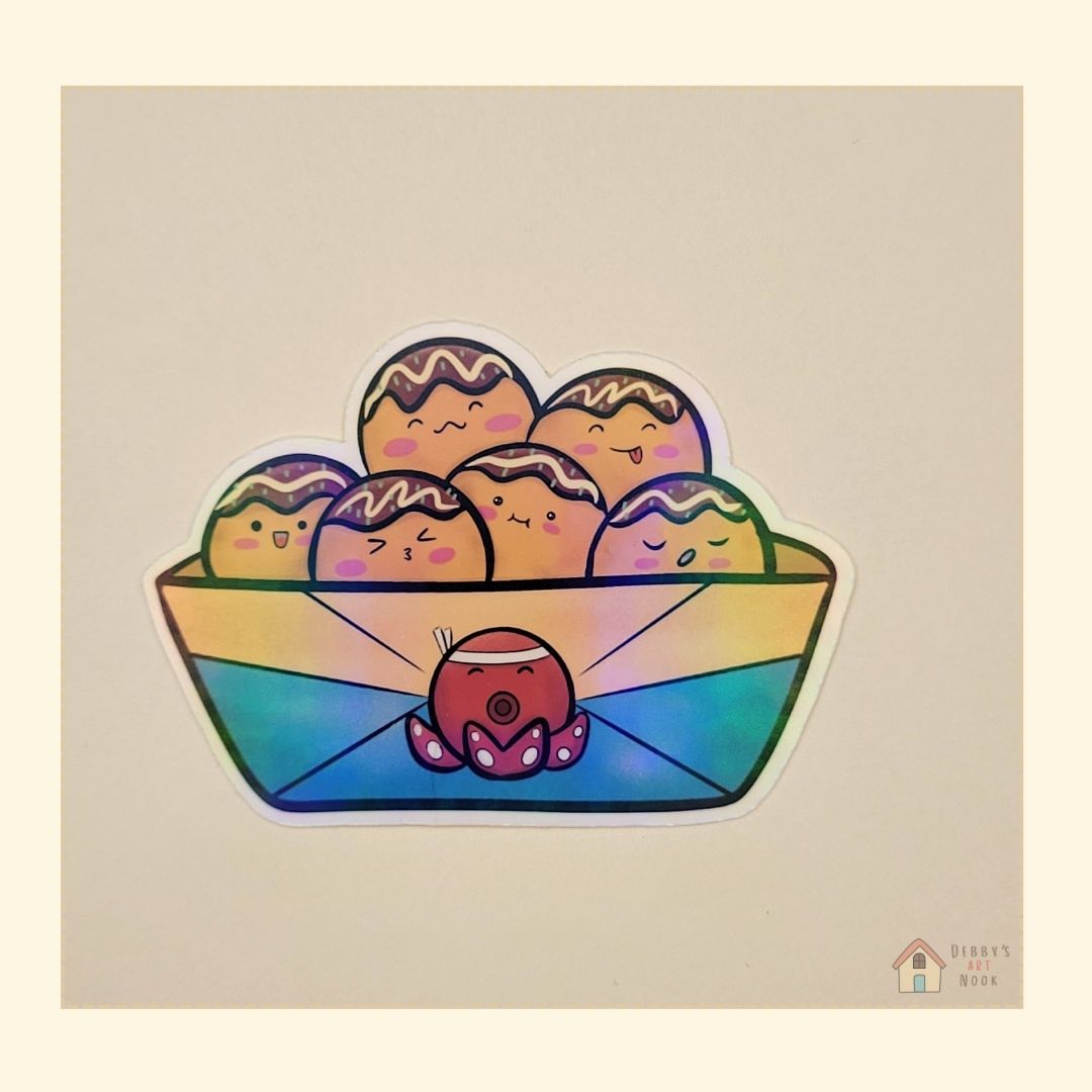 Holographic Yummy Sushi Vinyl Sticker 
